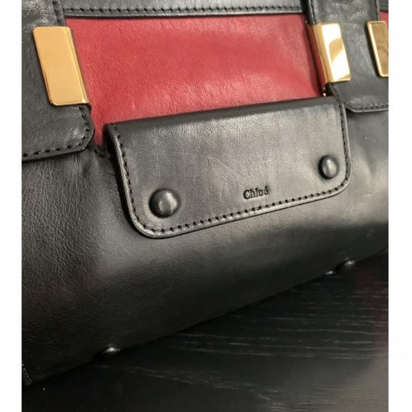 Chloe authentic Black and dark red “Alice” model bag in perfect condition - Picture 3 of 8